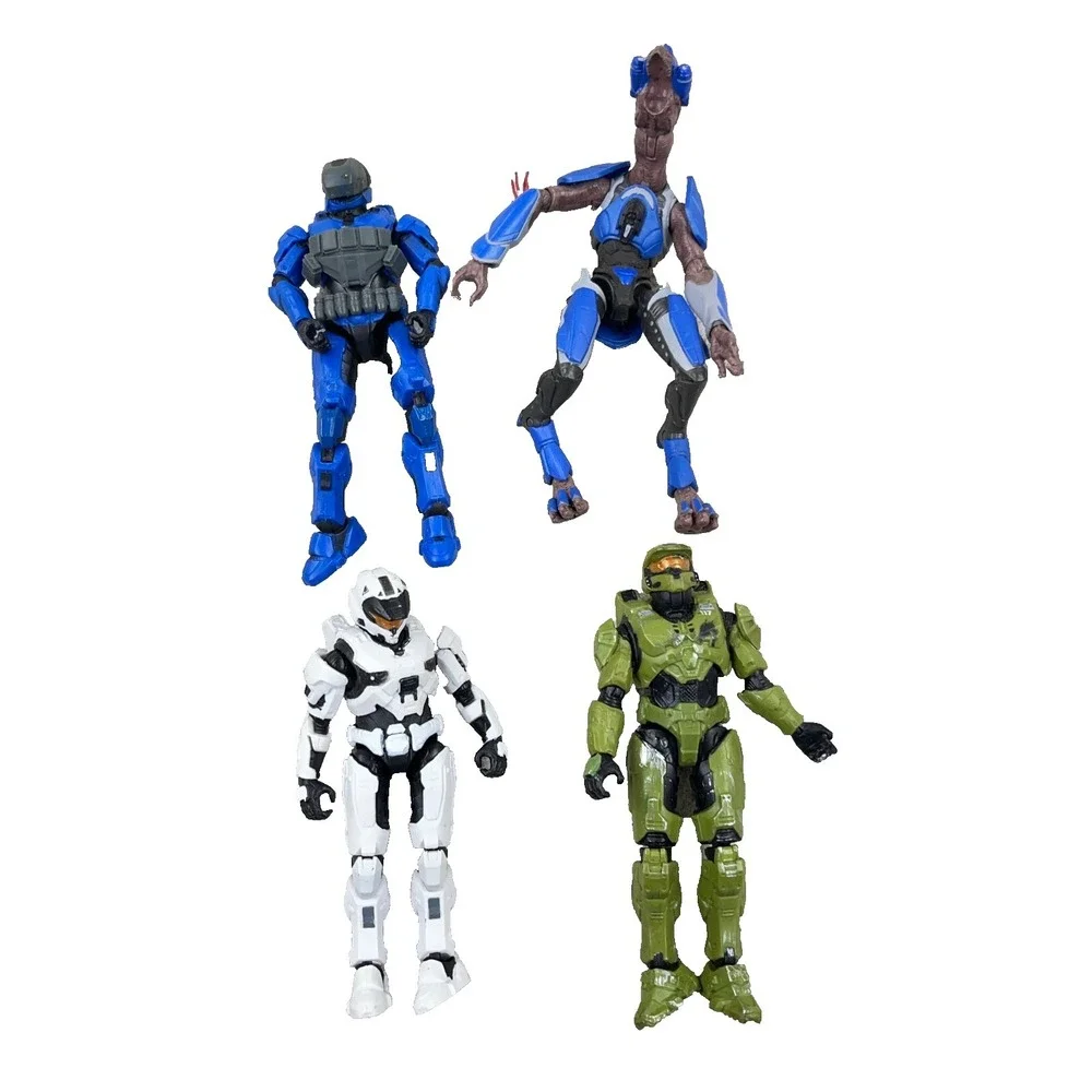 Halo Action Figure Lot Spartan Green Blue White Loose 4.5 